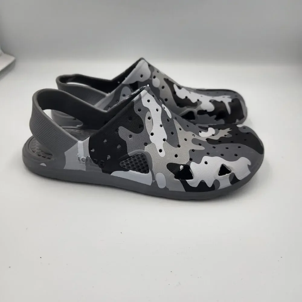 Totes Sol Bounce Gray Camouflage Clog Splash & Play‎ Sandals Boys SZ 13-1 New